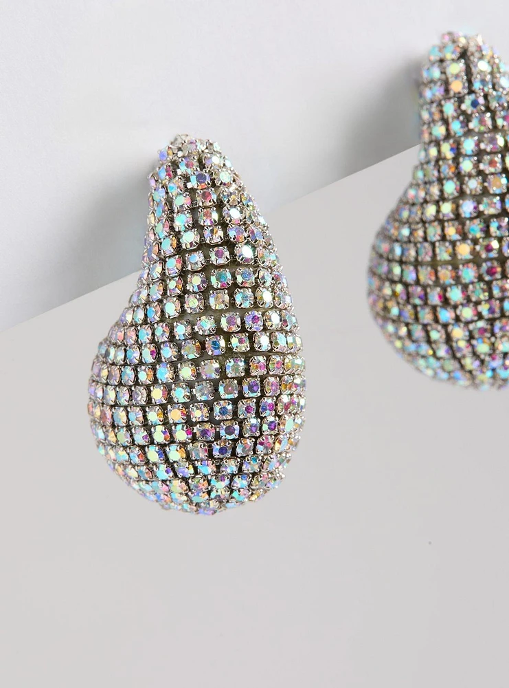 Rhinestone Curve Drop Earring