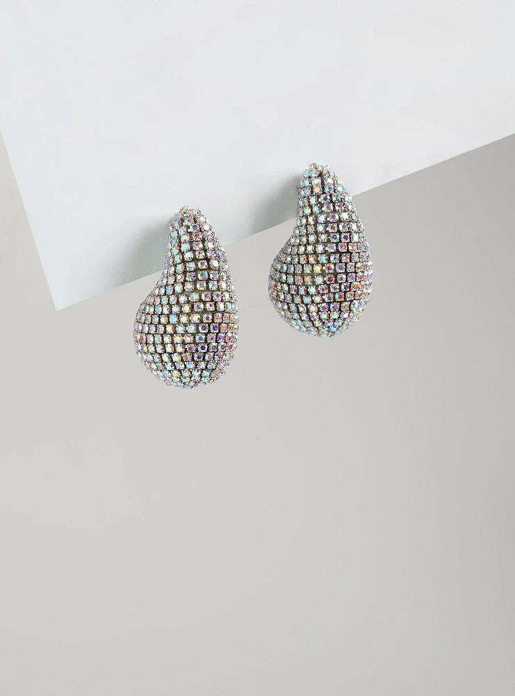 Rhinestone Curve Drop Earring