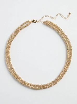 Rhinestone Rope Layered Necklace