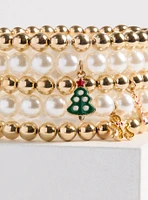 Holiday Pearl Stretch Bracelets