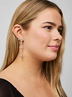 Pave Bow Linear Earring