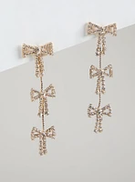 Pave Bow Linear Earring