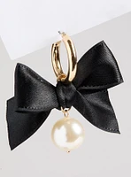 Bow And Pearl Hoop Earring