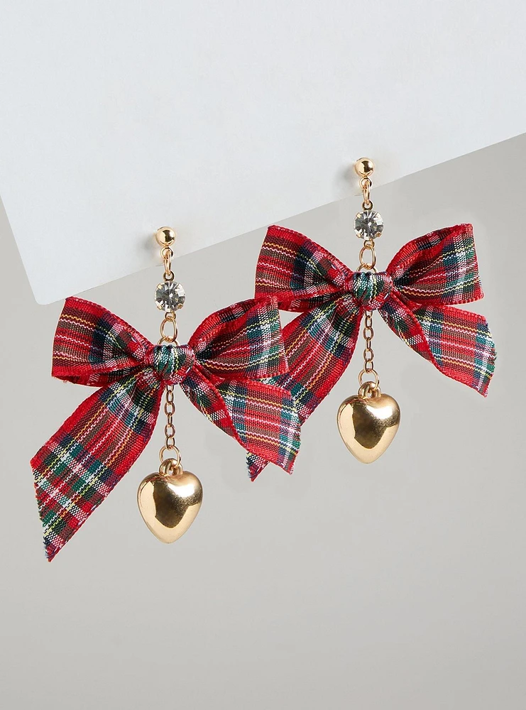 Plaid Bow Earring