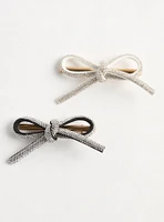 Rhinestone Bow Hair Clips