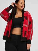 Luxe Cozy Eyelash Drop Shoulder Cropped Cardigan