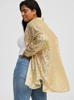 Sequin Oversized Shirt Kimono