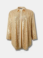 Sequin Oversized Shirt Kimono