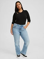 Super Soft Ribbed Lace-Up Top