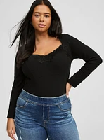 Super Soft Ribbed Sweetheart Top