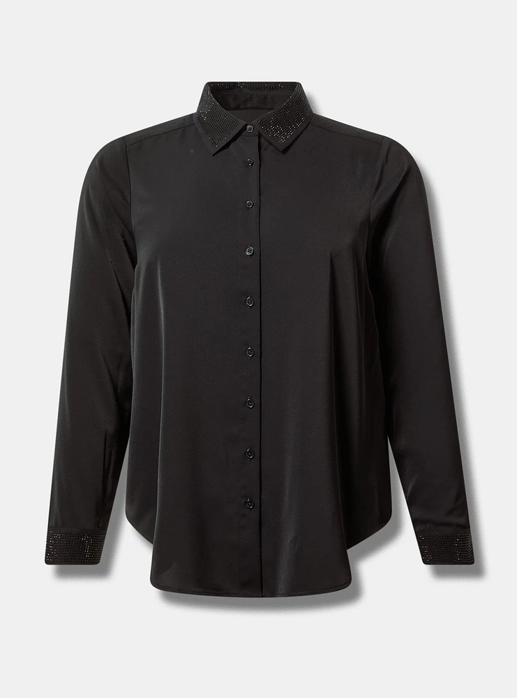 Embellished Lizzie Studio Crepe de Chine Shirt