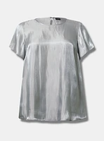 Abbey Iridescent Flutter Short Sleeve Top