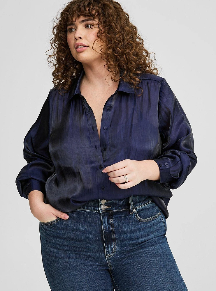 Lizzie Iridescent Button Up Shirt