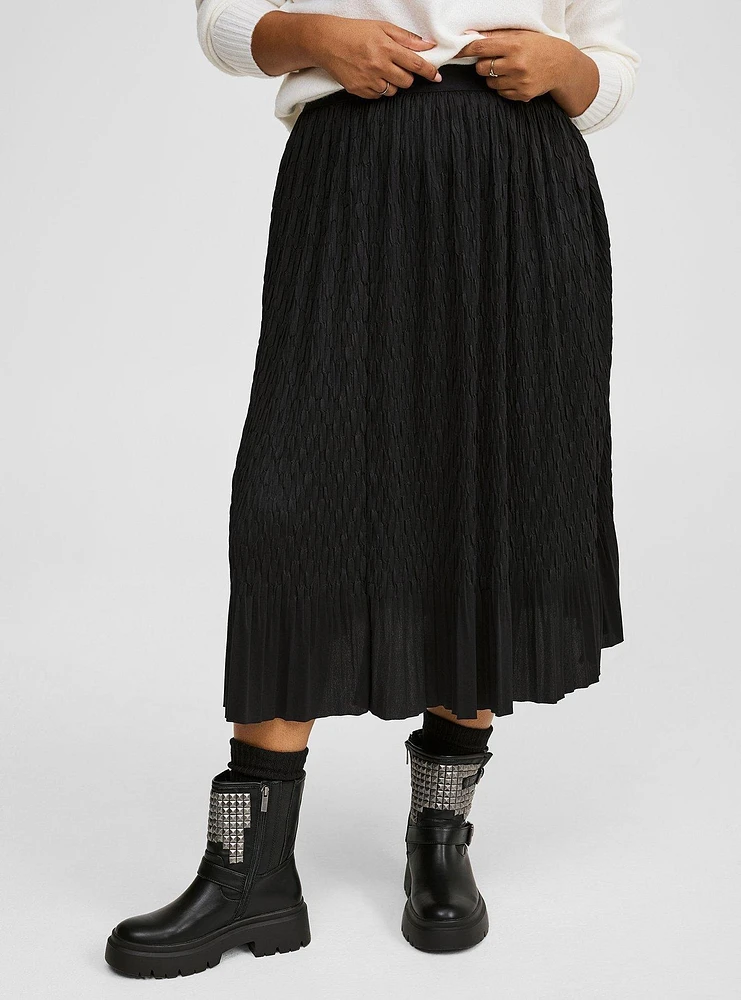 Pleated Tea Length Skirt