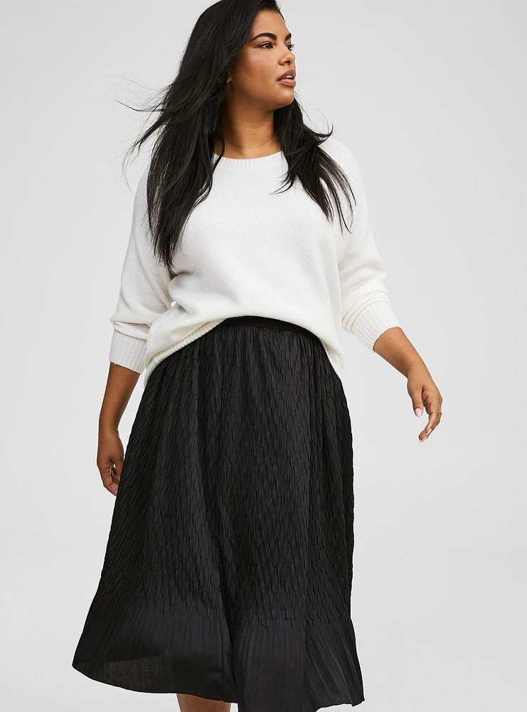 Pleated Tea Length Skirt