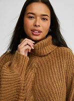 Chunky Ribbed Poncho Sweater