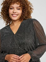 Sparkle Surplice Long Sleeve Top