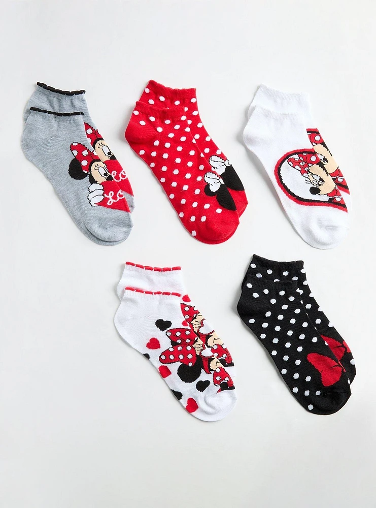 Minnie Mouse 5 Pack Low Cut Sock