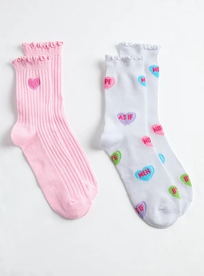 2 Pack Ruffle Crew Sock