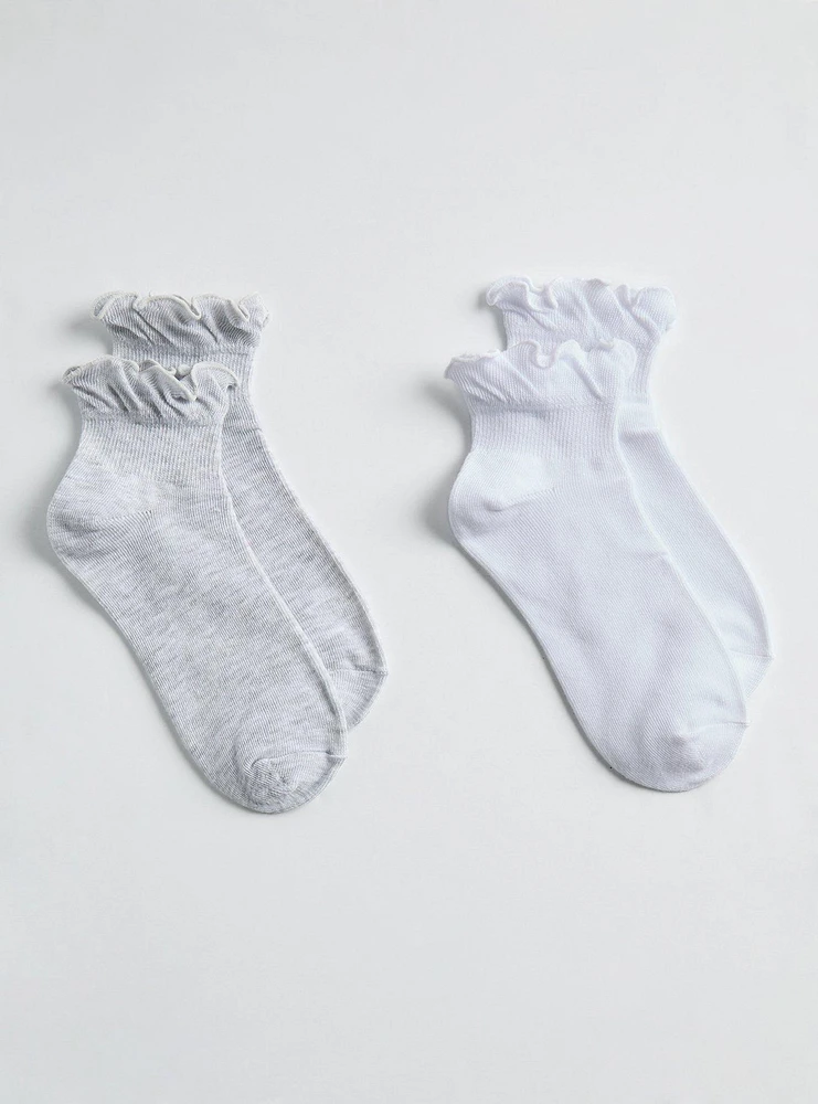 Ruffle Ankle Sock 2 Pack