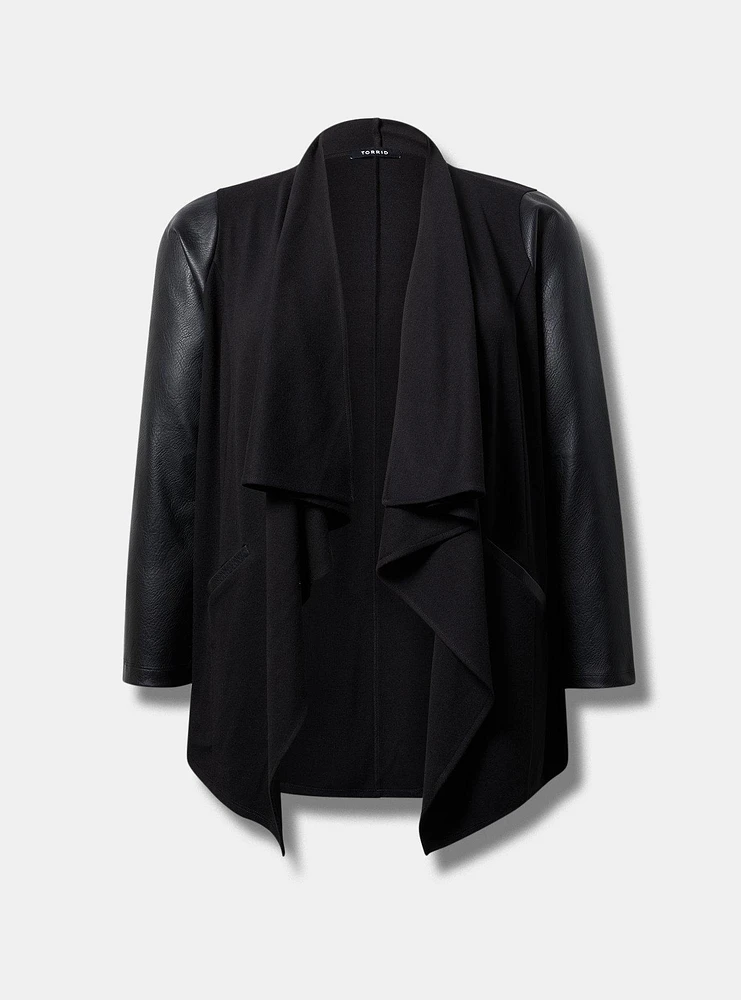 Brushed Ponte Drape Jacket