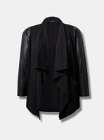 Brushed Ponte Drape Jacket