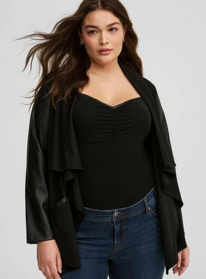 Brushed Ponte Drape Jacket