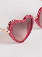 Heart Glitter Cateye Sunglasses