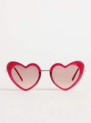 Heart Glitter Cateye Sunglasses