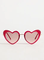 Heart Glitter Cateye Sunglasses