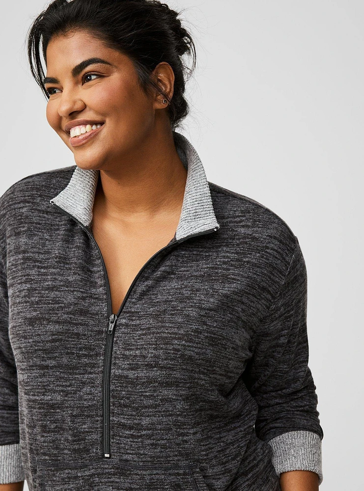 Super Soft Plush Half Zip Sweatshirt