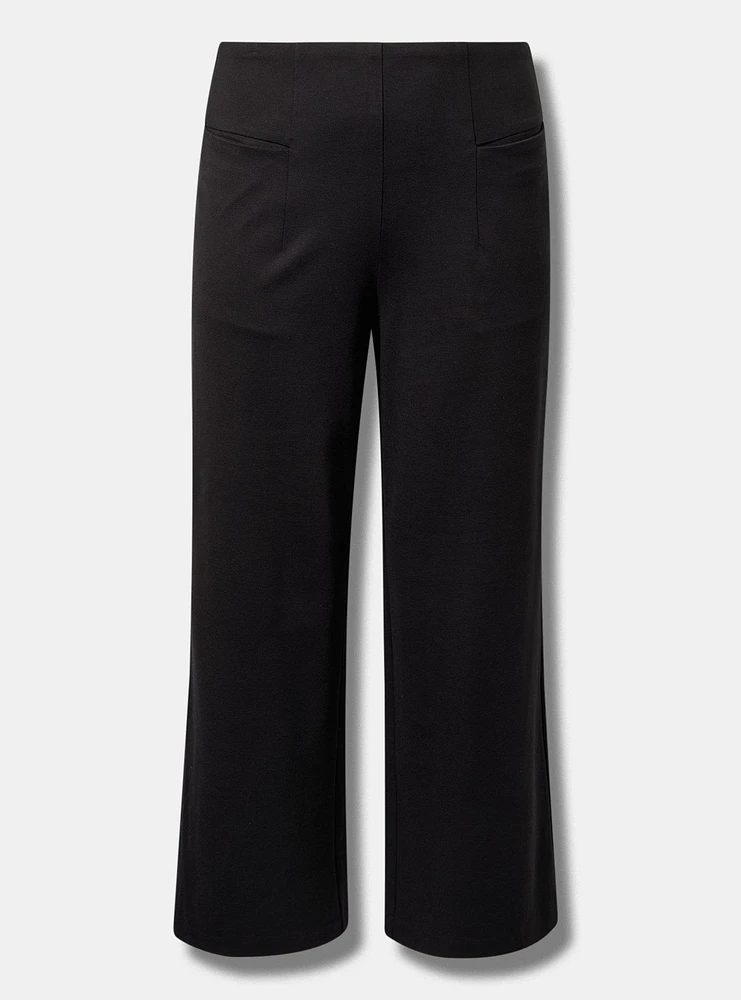 Lightweight Ponte Wide Leg Pull On Pant