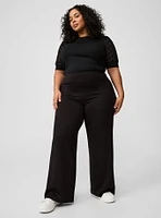 Lightweight Ponte Wide Leg Pull On Pant