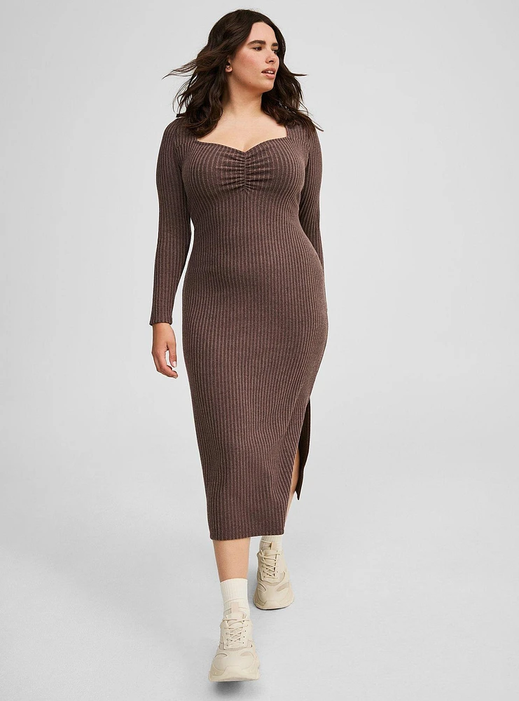 Tea Length Hacci Rib Dress