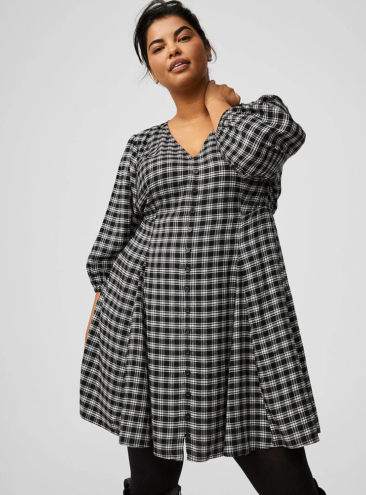 Mini Brushed Flannel Skater Dress