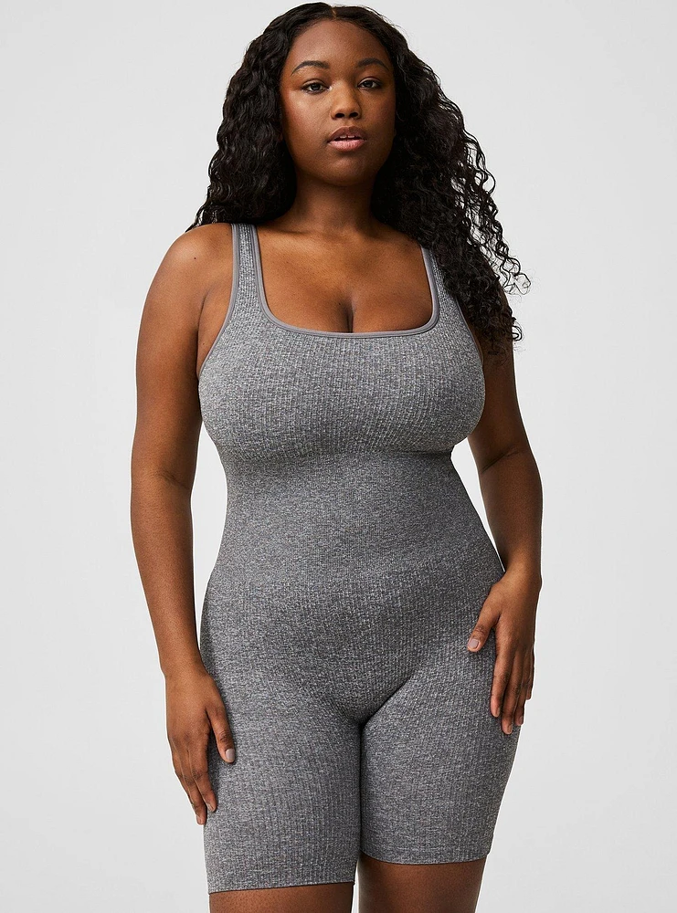 Seamless Rib Mid-Thigh Bodysuit