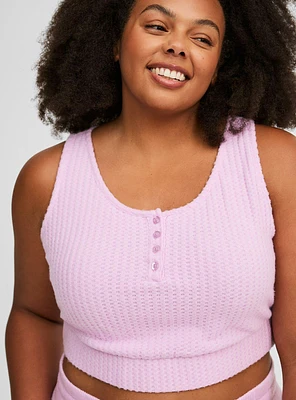 Super Soft Plush Henley Lounge Tank