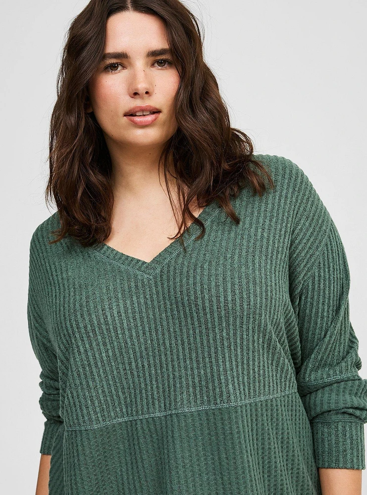 Super Soft Plush Rib Waffle Sweatshirt