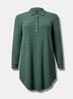 Super Soft Plush Henley Lounge Dress