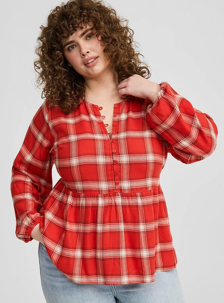 Softest Flannel Pullover Blouse