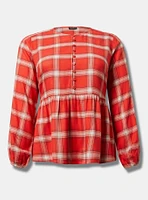 Softest Flannel Pullover Blouse