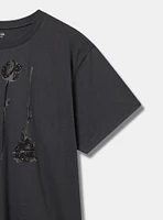 Black Rose Relaxed Embellished Tee