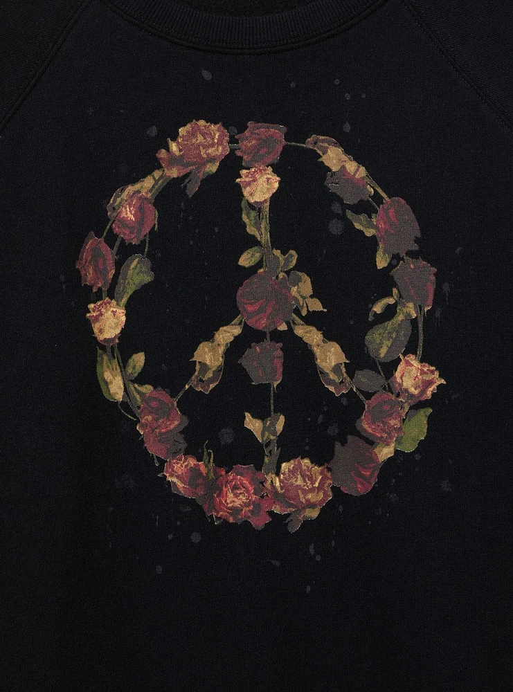 Floral Peace Cozy Fleece Sweatshirt