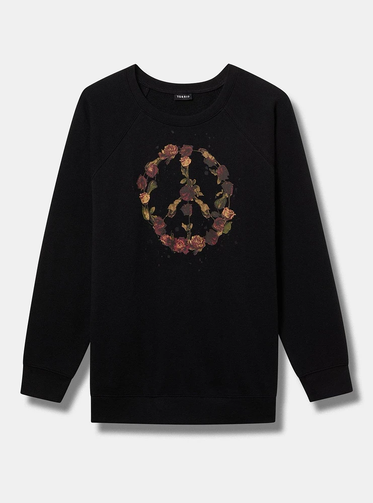 Floral Peace Cozy Fleece Sweatshirt