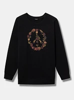 Floral Peace Cozy Fleece Sweatshirt