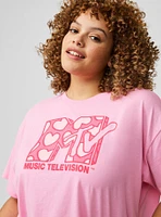 MTV Hearts Oversized Fit Tunic Tee