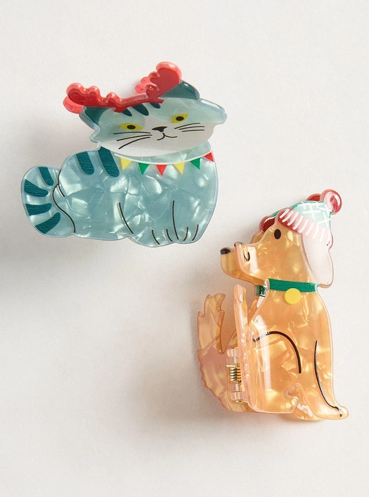 Dog And Cat Holiday Hair Clips