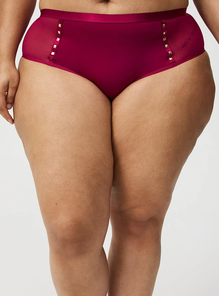Microfiber Mid-Rise Cheeky Stud Panty