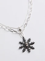 Skull Snowflake Layered Necklace