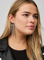 Rhinestone Fringe Statement Earring